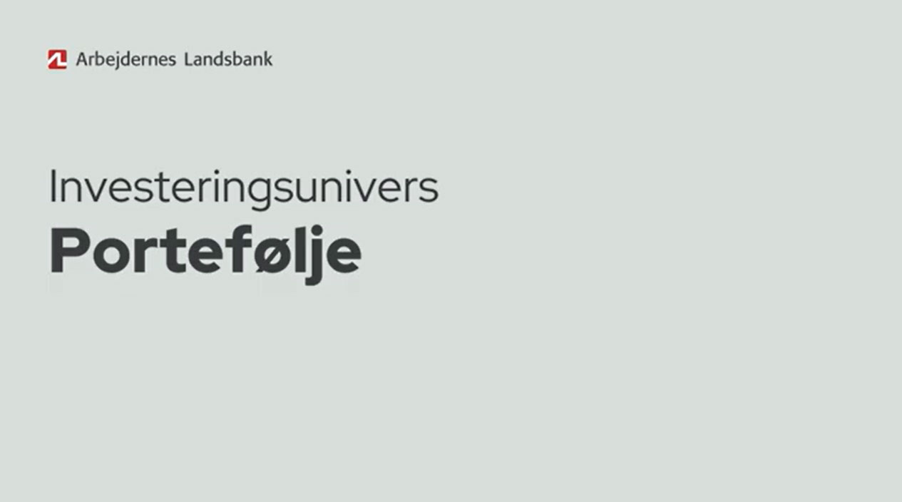 Portefølje investeringsunivers